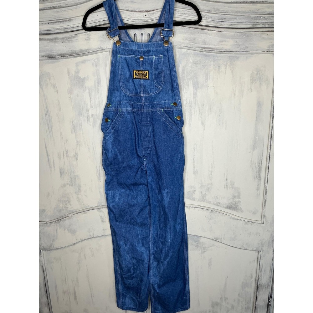 Vintage Washington Dee Cee Kids Denim Overalls Blue Sanforized Made in USA Sz 12